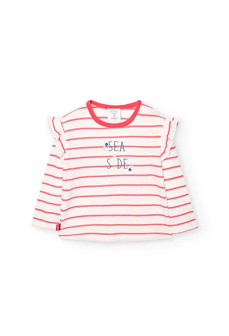Maglietta in jersey fantasia a strisce da neonata