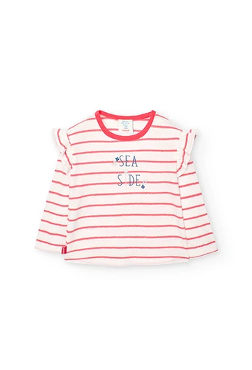 Strick-Shirt gestreift, Fantasiestoff, für Baby-Mädchen