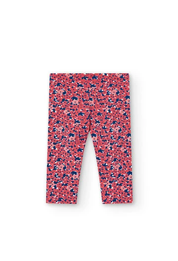 Baby girl's printed stretch knit leggings
