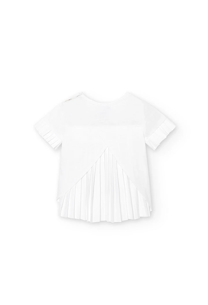 Camiseta de bebé niña de punto en blanco