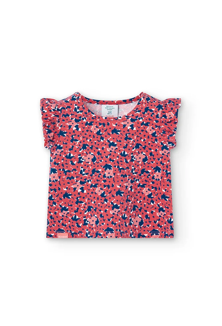Baby boy's flower print knit T-shirt
