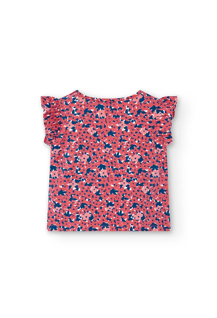 Camiseta de punto de bebé niño estampado de flores