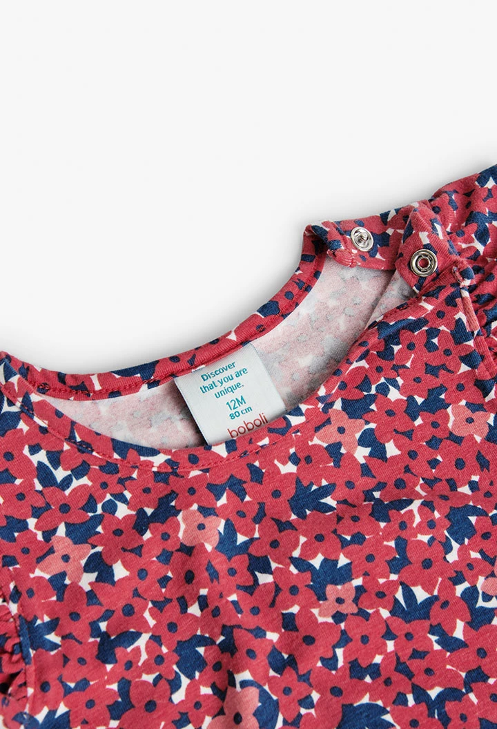 Camiseta de punto de bebé niño estampado de flores