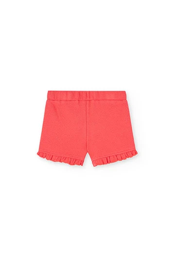 Baby girl's embossed knit shorts in red