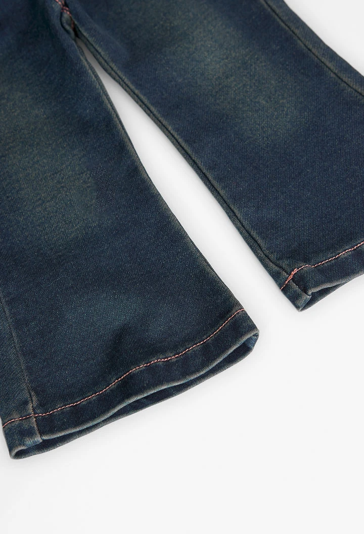 Pantalone denim per neonato in blu scuro