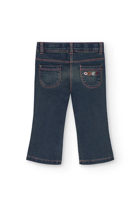 Pantalón denim de bebé niña en azul oscuro