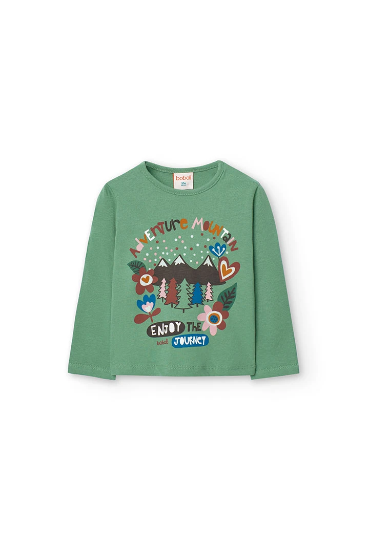 T-shirt en tricot pour bébé fille en vert