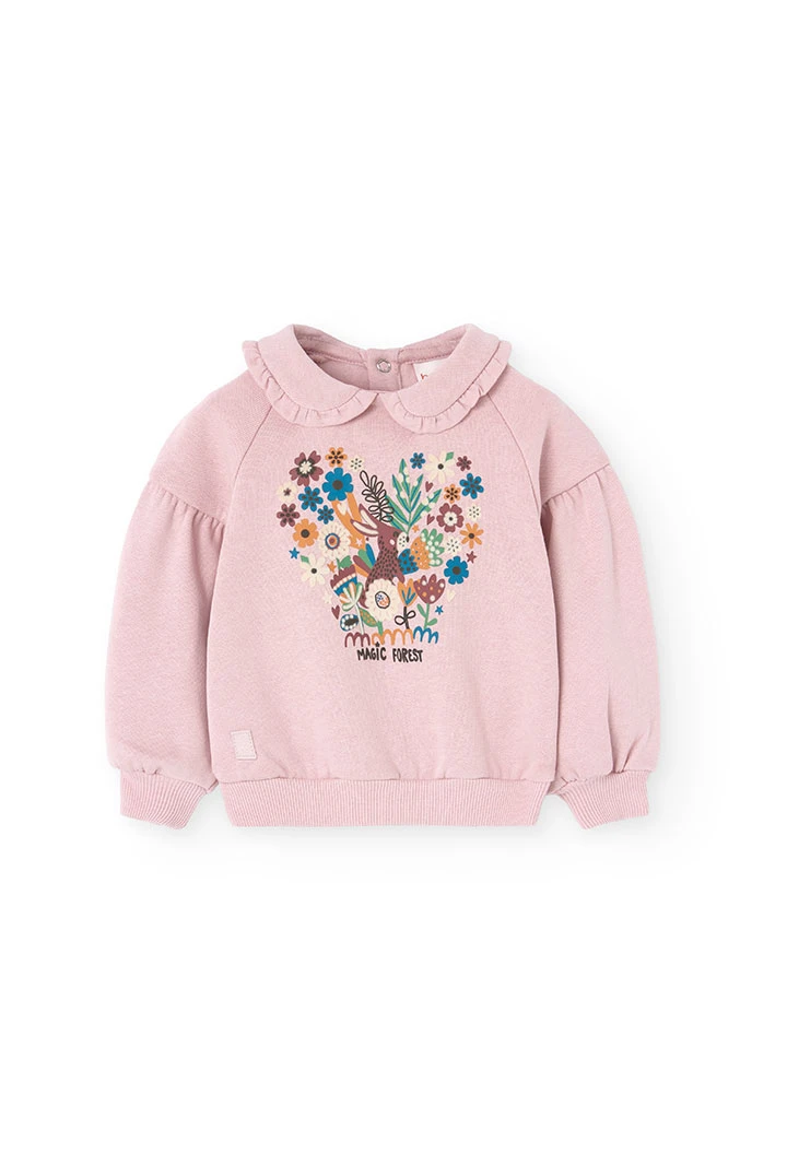 Sudadera de felpa para bebé niña en rosa