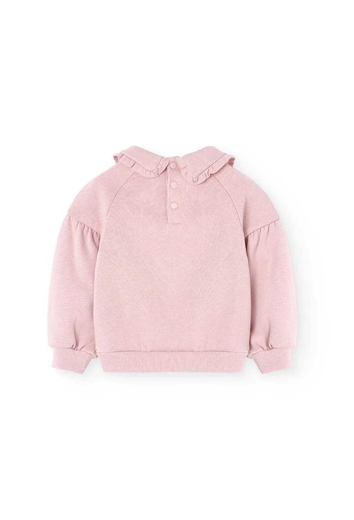 Sweat en molleton pour bébé fille en rose