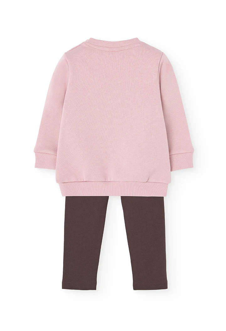 Ensemble robe et leggings pour bébé fille en rose