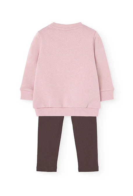 2tlg. Set mit Kleid und Leggings für Baby-Mädchen in Rosa