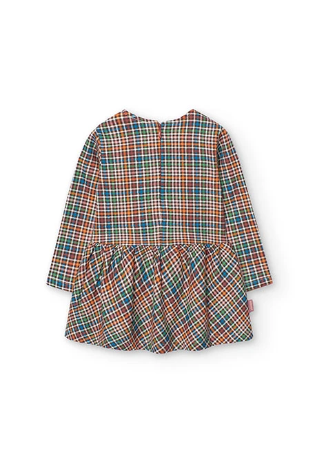 Robe en flanelleà carreaux pour bébé fille à carreaux