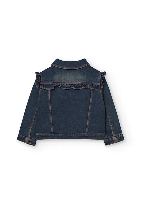 Dark blue denim jacket for baby girl