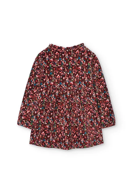 Robe en velours pour bébé fille avec imprimé floral