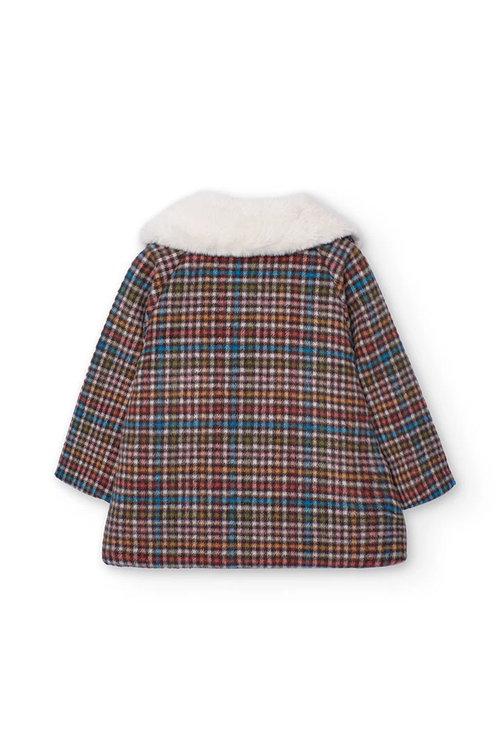 Baby girl\'s wool coat with checked pattern