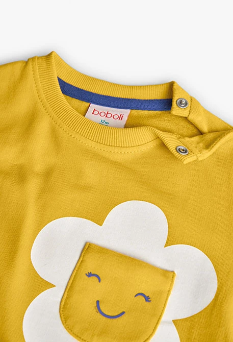 Sudadera de punto para bebé niña en color amarillo