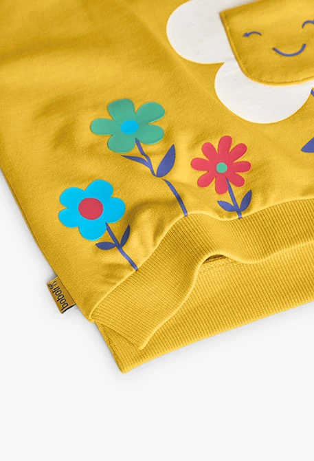 Sudadera de punto para bebé niña en color amarillo