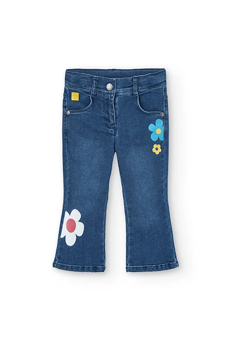 Baby girl\'s knitted trousers in blue colour