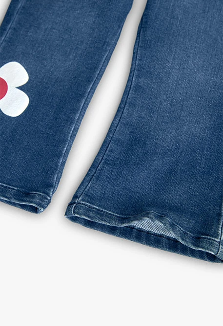 Baby girl\'s knitted trousers in blue colour