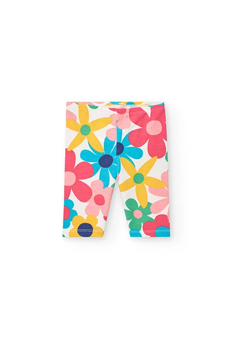 Leggings pirata de punto para bebé niña con estampado de flores