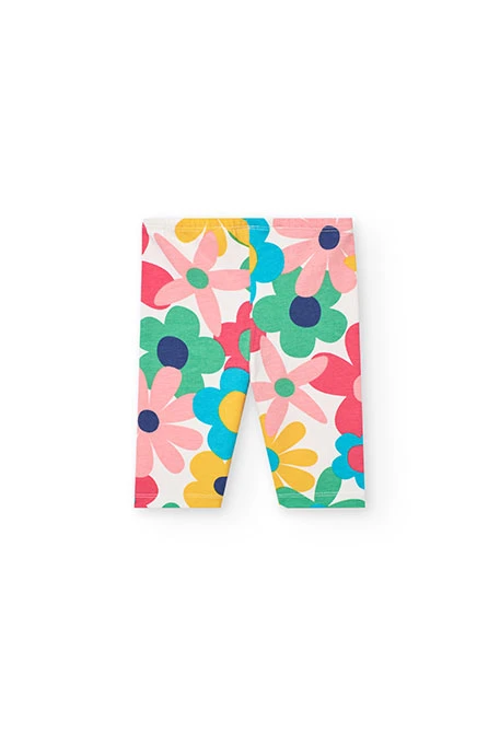 Leggings pirata de punto para bebé niña con estampado de flores