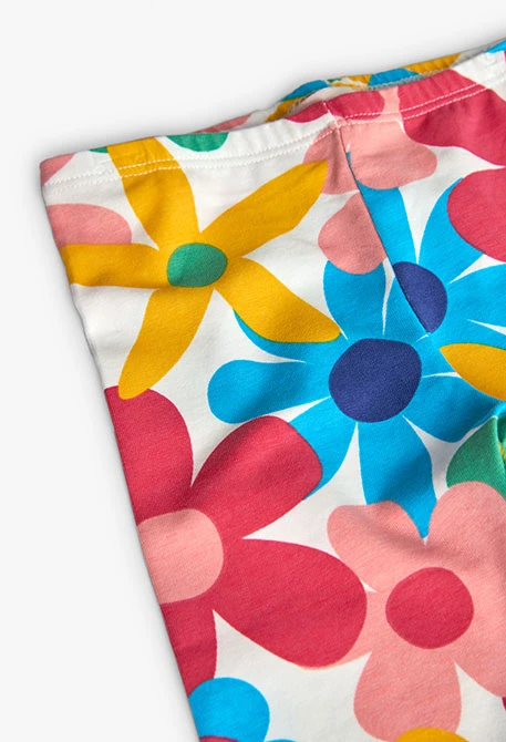 Leggings pirata de punto para bebé niña con estampado de flores