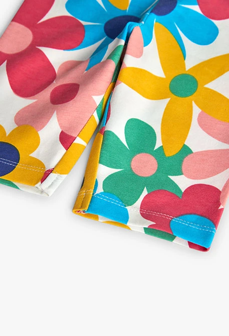 Leggings pirata de punto para bebé niña con estampado de flores
