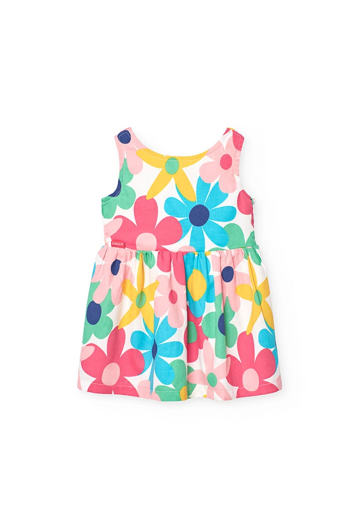 Robe en satin pour bébé fille avec imprimé floral multicolore