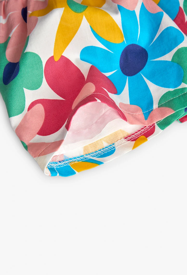 Vestit de setí de nadó nena amb estampat de flors en multicolor