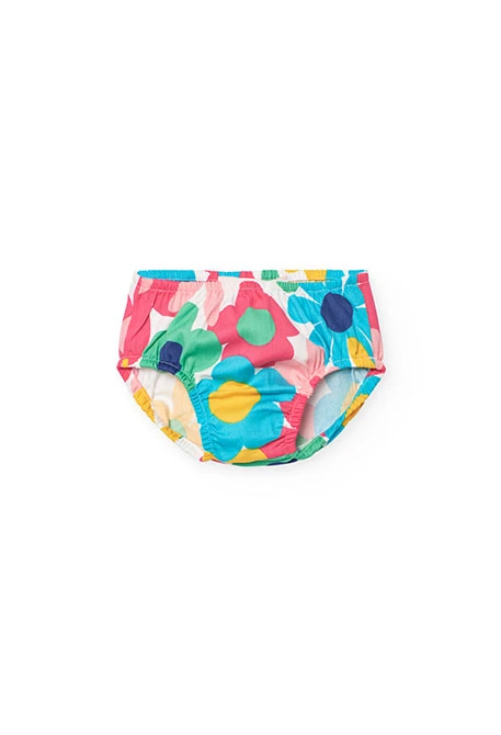 Robe en satin pour bébé fille avec imprimé floral multicolore