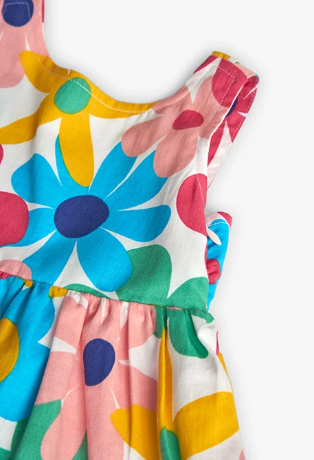 Robe en satin pour bébé fille avec imprimé floral multicolore