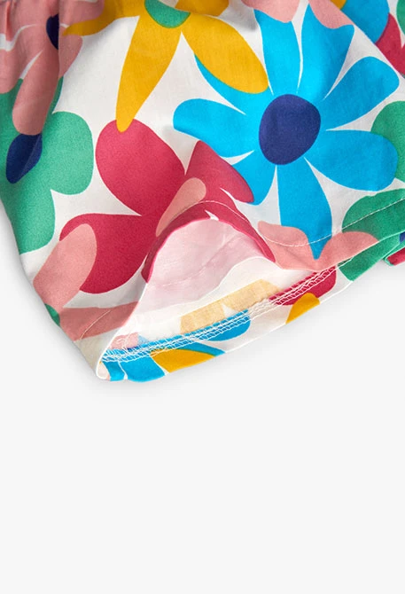 Vestit de setí de nadó nena amb estampat de flors en multicolor