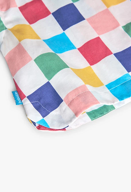 Top de satén de bebé niña con estampado de cuadros en  multicolor