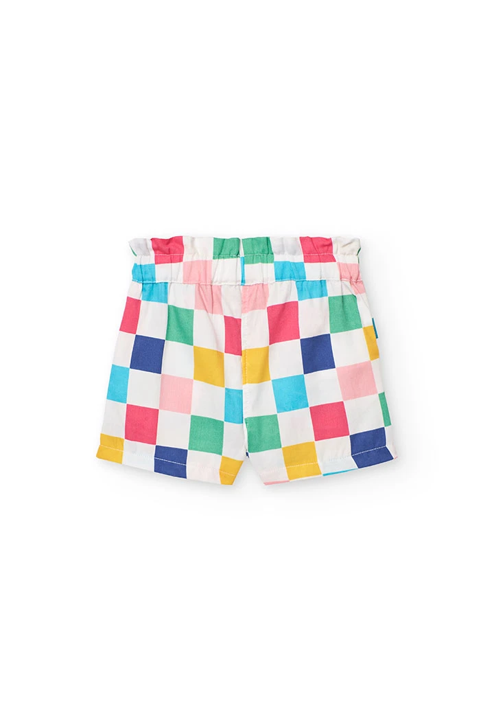 Baby girl's poplin check-patterned shorts