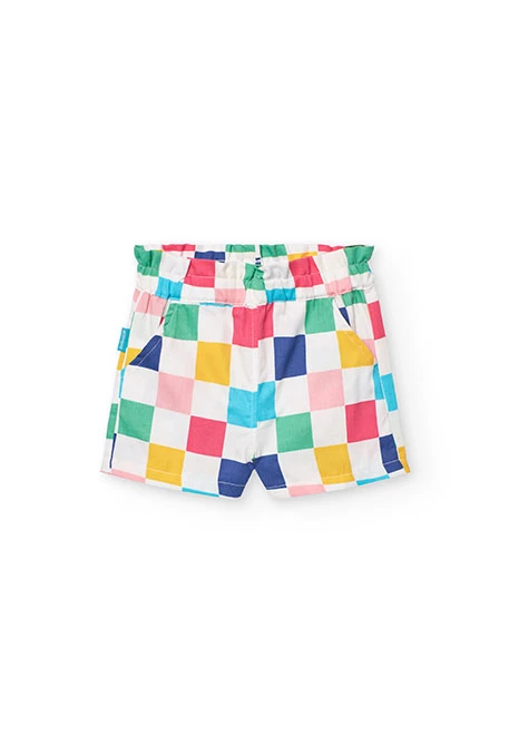 Bermudas de popelín para bebé niña con estampado de cuadros