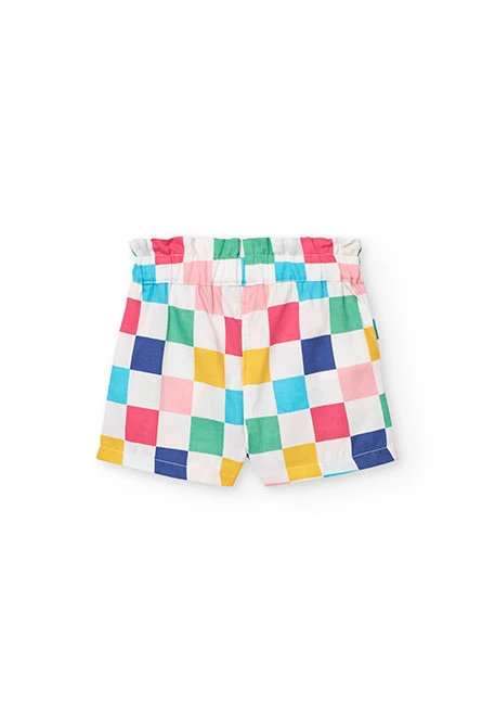 Bermudas de popelín para bebé niña con estampado de cuadros