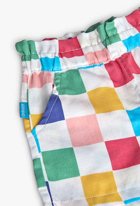 Bermudas de popelín para bebé niña con estampado de cuadros