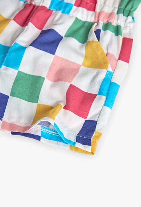 Bermudas de popelín para bebé niña con estampado de cuadros