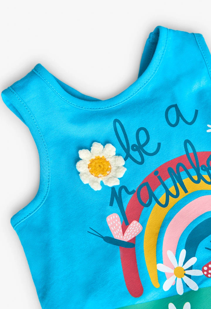 Canotta in maglia per neonata di colore blu