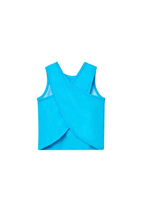 Camiseta de tirante de punto para bebé niña en color azul