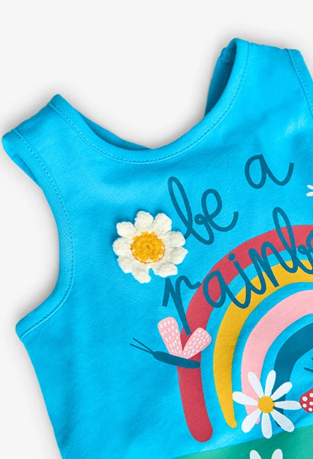 Camiseta de tirante de punto para bebé niña en color azul