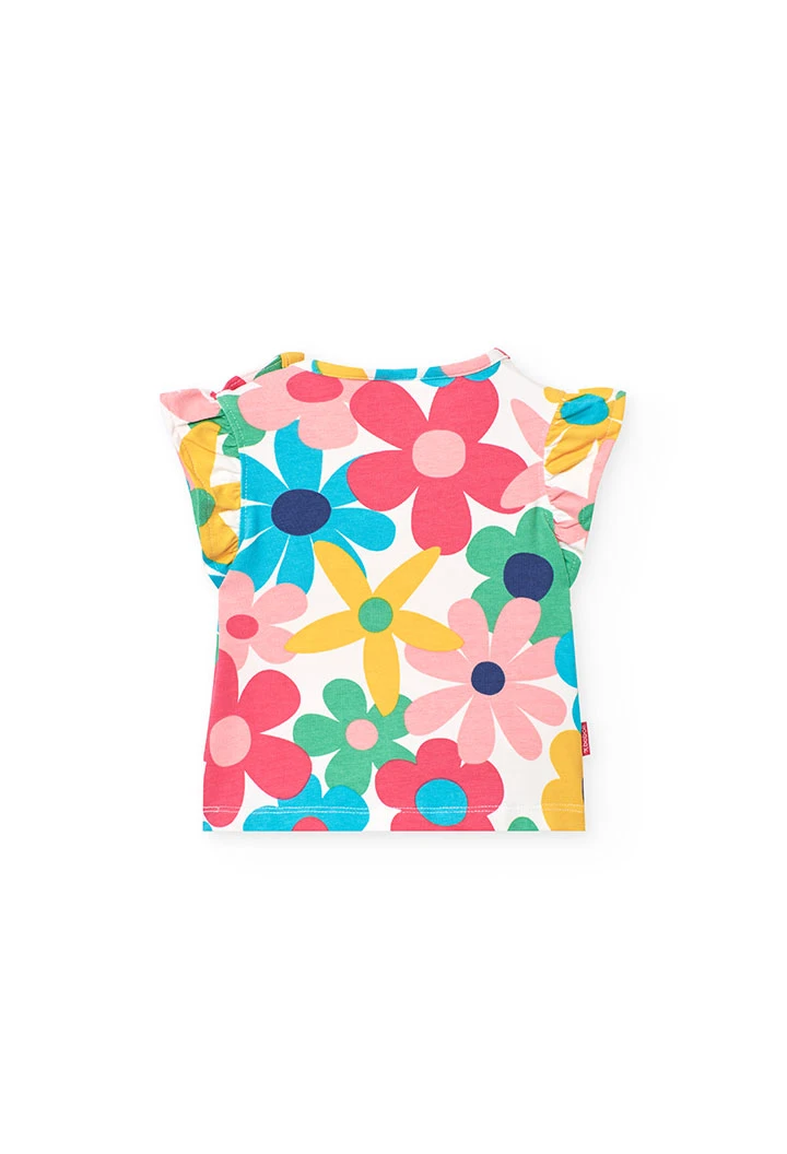 T-shirt en tricot pour bébé fille avec imprimé de fleurs multicolore