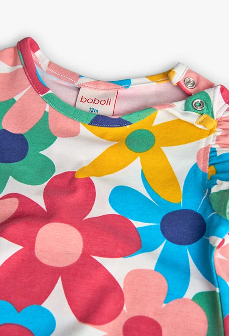 Camiseta de punto para bebé niña con estampado de flores en multicolor