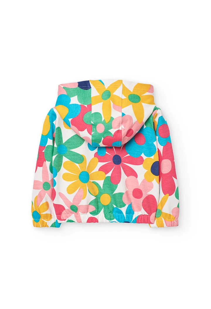 Giacca in felpa per bambina con design floreale