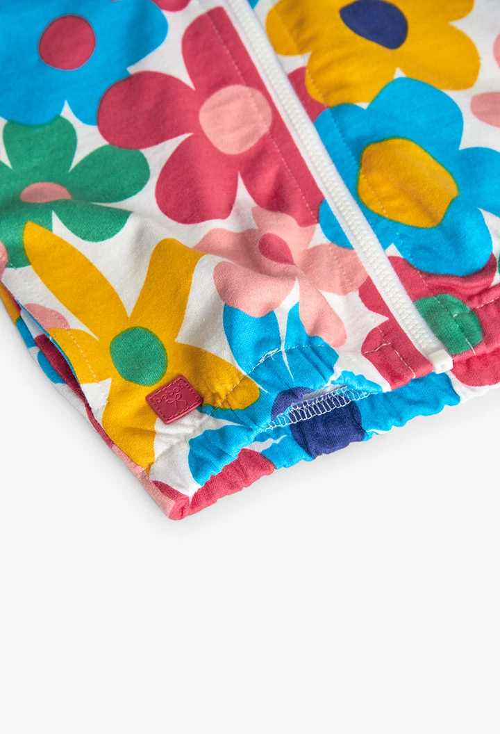 Giacca in felpa per bambina con design floreale