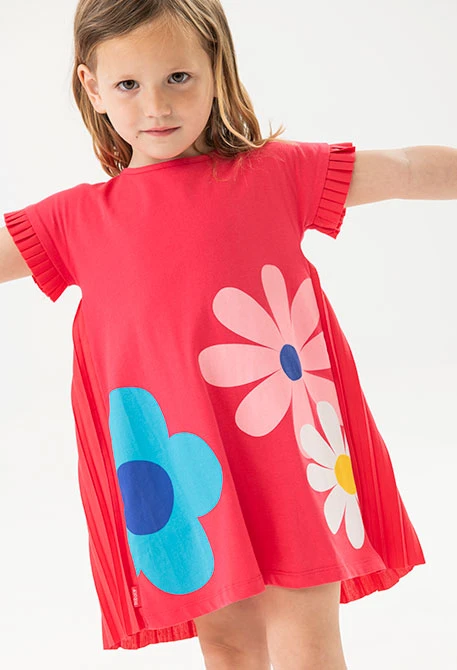 Robe en maille pour bébé fille avec motif floral