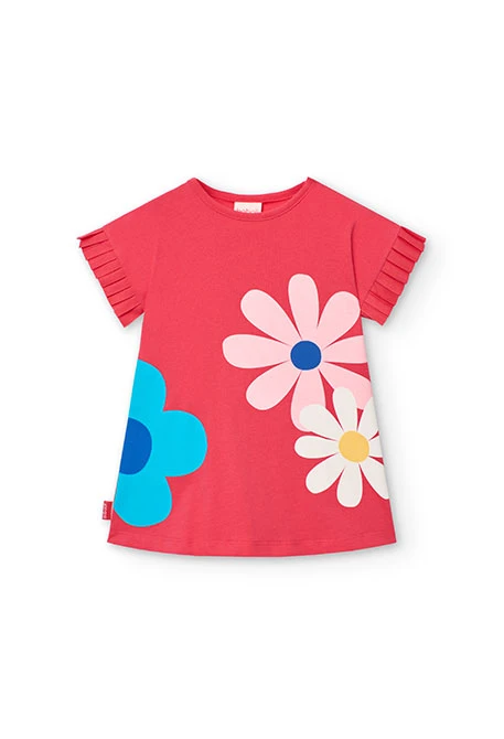 Vestido de punto para bebé niña con diseño de flores