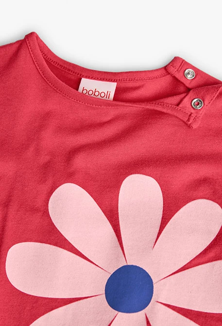 Vestido de punto para bebé niña con diseño de flores