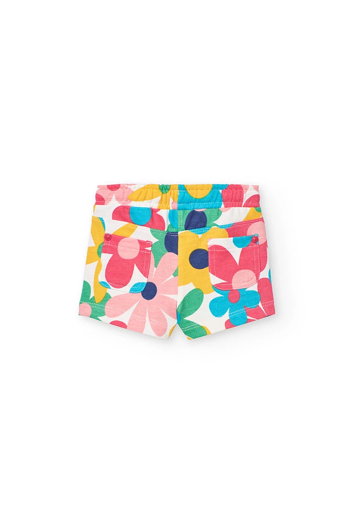 Mädchen-Baby-Strickshorts in Mehrfarbig mit Blumenmuster