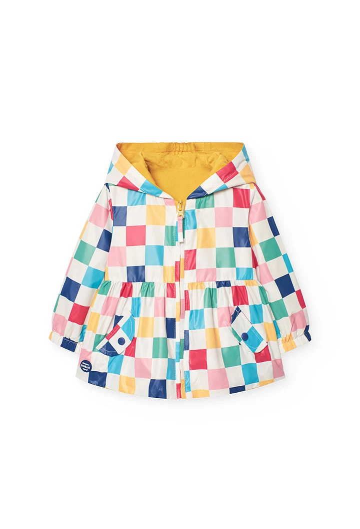 Parka reversibile in maglia per neonata con stampa
